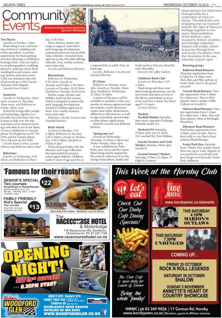 Selwyn Times: October 16, 2019