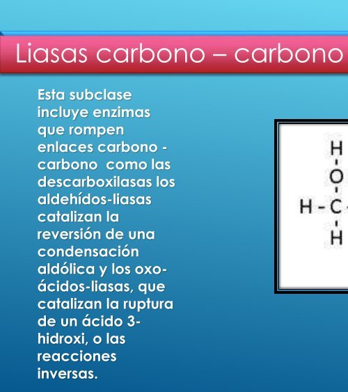 Liasas Carbono Carbon Liasas carbono carbon