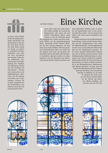 recke:in - Das Magazin der Graf Recke Stiftung Ausgabe 1/2018