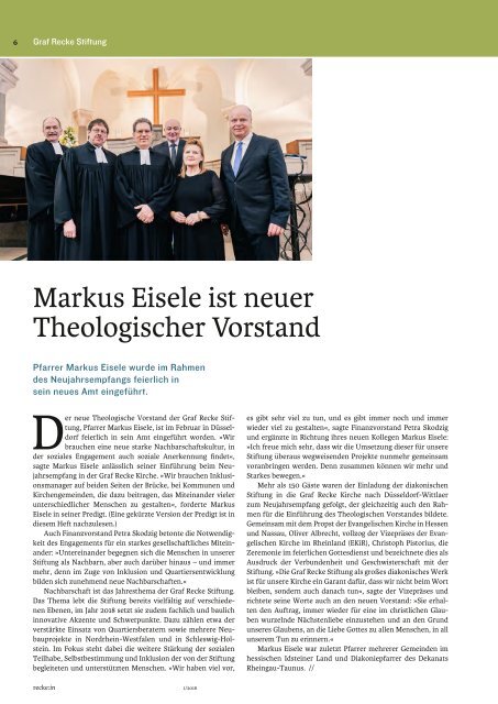 recke:in - Das Magazin der Graf Recke Stiftung Ausgabe 1/2018