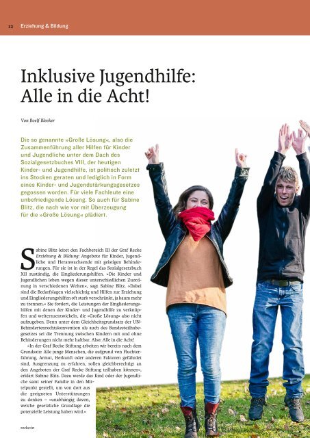 recke:in - Das Magazin der Graf Recke Stiftung Ausgabe 2/2018