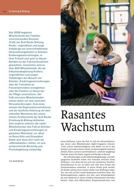 recke:in - Das Magazin der Graf Recke Stiftung Ausgabe 2/2018