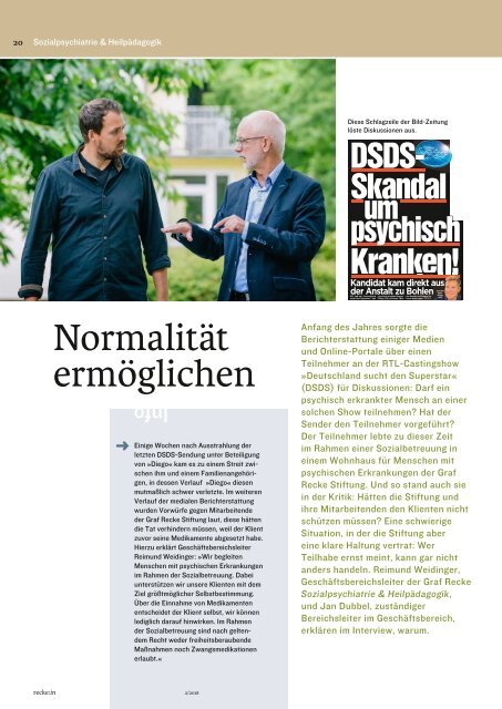 recke:in - Das Magazin der Graf Recke Stiftung Ausgabe 2/2018