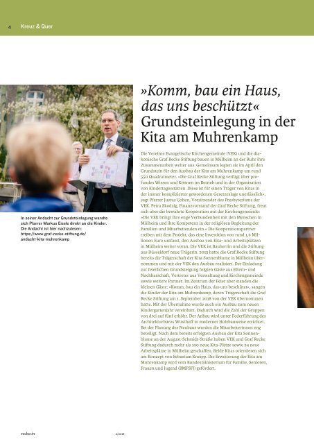 recke:in - Das Magazin der Graf Recke Stiftung Ausgabe 2/2018