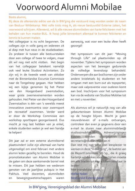 In BW'ging oktober 2019