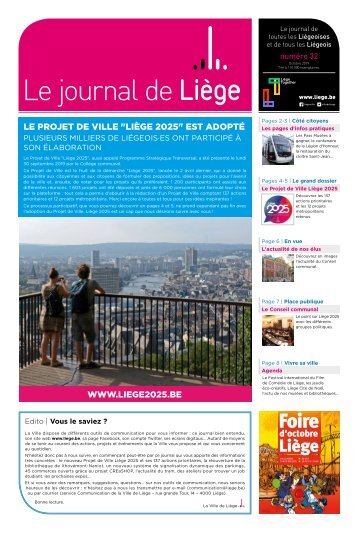 Votre Journal de Liège du mois d'octobre 2019