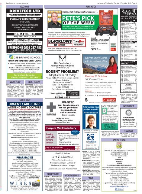 Ashburton Courier: October 17, 2019