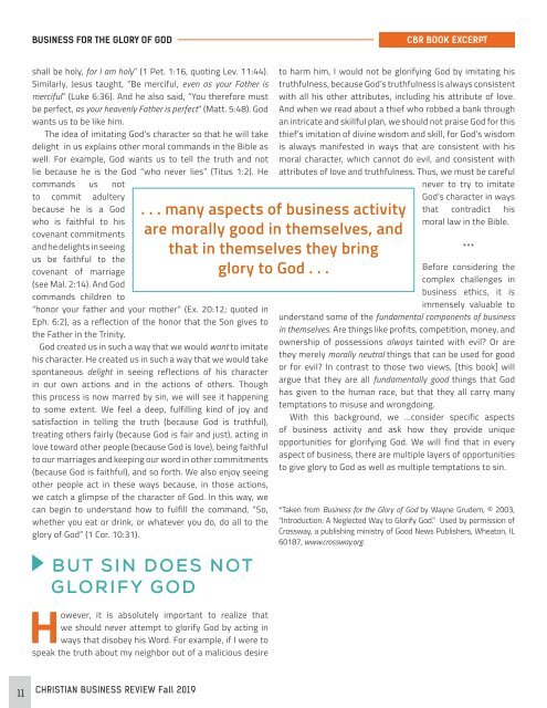 Christian Business Review 2019: Workplace Practices That Glorify God (Issue 8)