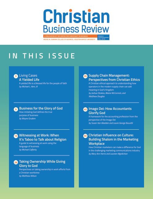 Christian Business Review 2019: Workplace Practices That Glorify God (Issue 8)