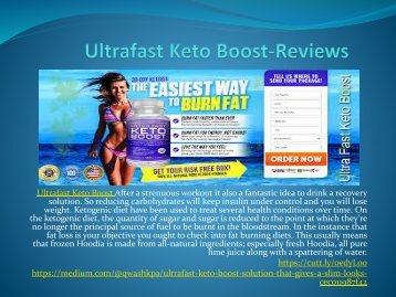 Ultrafast Keto Boost - Perfect Solution To Weight Lose