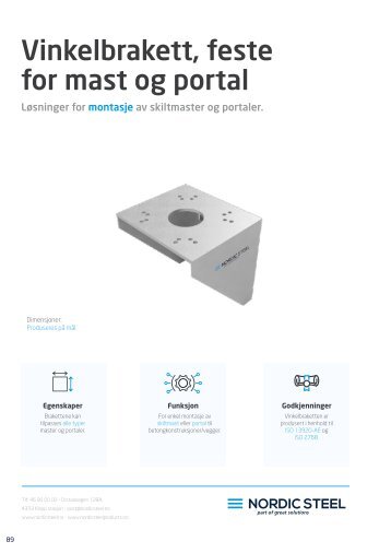 Vinkelbrakett, feste for mast og portaler