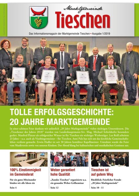 Gemeindezeitung Marktgemeinde Tieschen - Ausgabe 01/2019