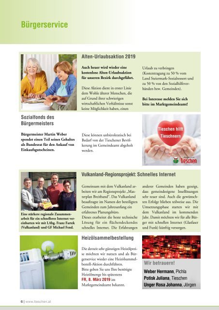 Gemeindezeitung Marktgemeinde Tieschen - Ausgabe 01/2019