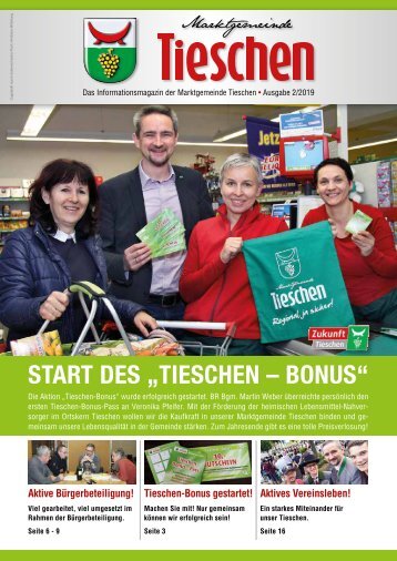 Gemeindezeitung Marktgemeinde Tieschen - Ausgabe 02/2019