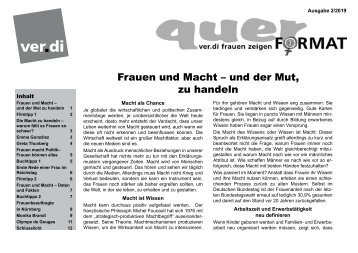 quer- ver.di Frauen zeigen Format: Frauen und Macht - und der Mut, zu handeln (2/2019)