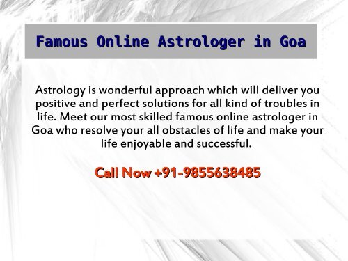 Famous Online Astrologer in Goa