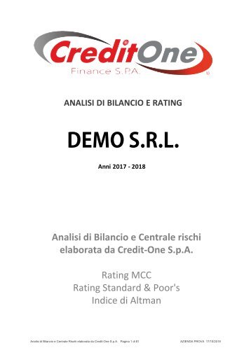 Analisi Rating e CR esempio