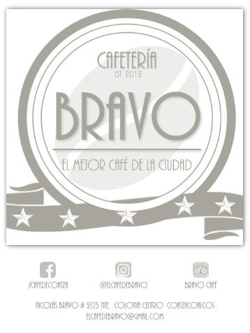 Menú Café Bravo 2019