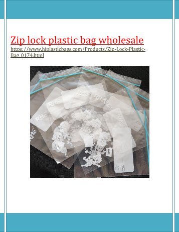 Zip Lock Plastic Bag