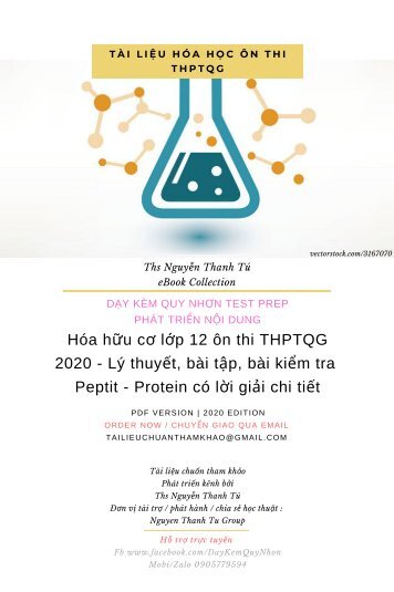 Hóa hữu cơ lớp 12 ôn thi THPTQG 2020 - Lý thuyết, bài tập, bài kiểm tra Peptit - Protein có lời giải chi tiết