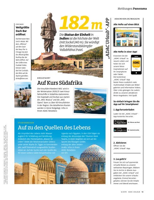 ADAC Urlaub November-Ausgabe 2019 Überregional