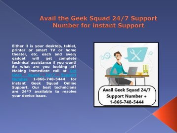 Dial:+1-866-748-5444 to Avail Geek Squad 24/7 Support