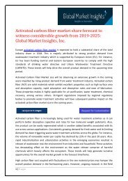 Activated carbon fiber market forecast to witness phenomenal growth opportunities by 2025