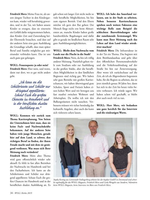WOLL Magazin Meschede Bestwig Olsberg Herbst 2019 Sauerland