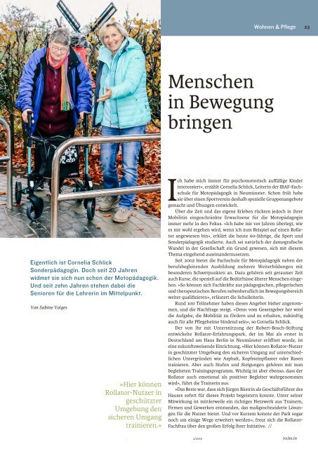 recke:in - Das Magazin der Graf Recke Stiftung Ausgabe 4/2016