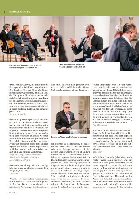 recke:in - Das Magazin der Graf Recke Stiftung Ausgabe 4/2016