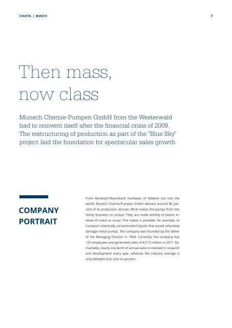 Then Mass now Class: Munsch Chemie-Pumpen GmbH Success Story by Staufen AG