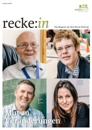 recke:in - Das Magazin der Graf Recke Stiftung Ausgabe 4/2015