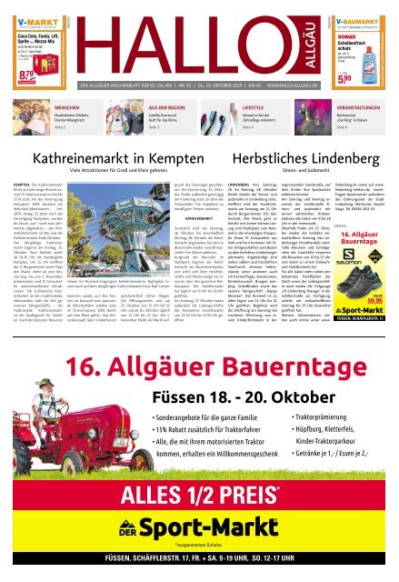 Hallo-Allgäu Kempten, Oberallgäu, Westallgäu vom Samstag, 19.Oktober