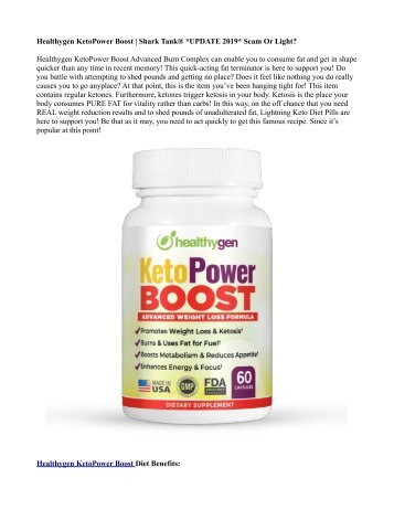 Healthygen KetoPower Boost Side Effects