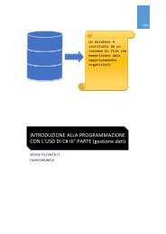 INTRODUZIONE ALLA PROGRAMMAZIONE CON L’USO DI C# III