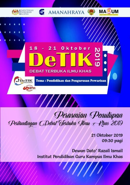 Perasmian Penutupan DeTIK 2019