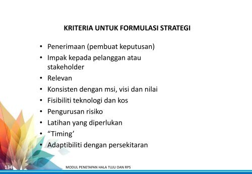 Modul Penetapan Hala Tuju & RPS