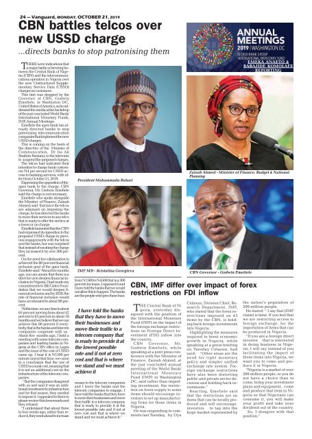 21102019 -  BORDER CLOSURE:‘How neighbouring countries worked against Nigeria’