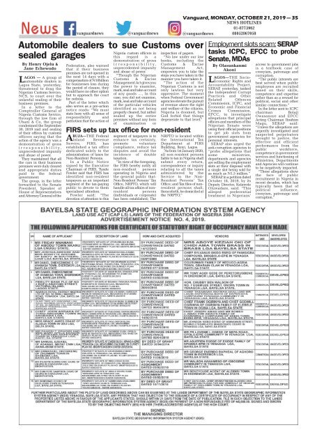 21102019 -  BORDER CLOSURE:‘How neighbouring countries worked against Nigeria’