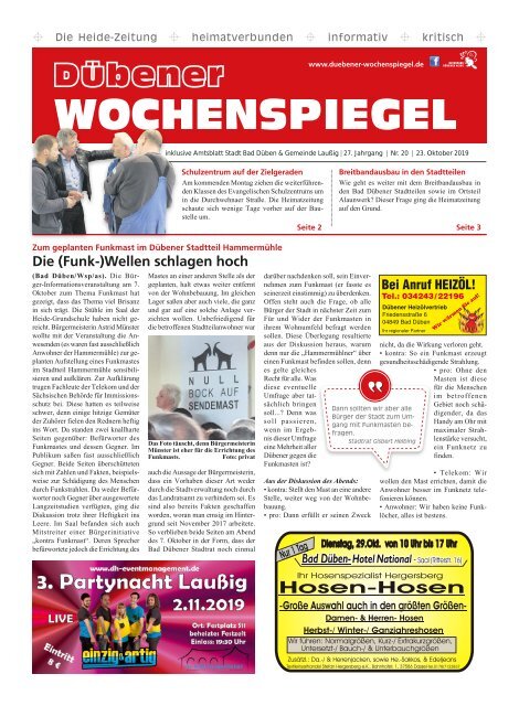 Dübener Wochenspiegel - Ausgabe 20 - Jahrgang 2019