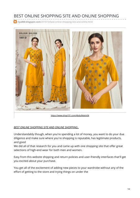 reputable clothing sites