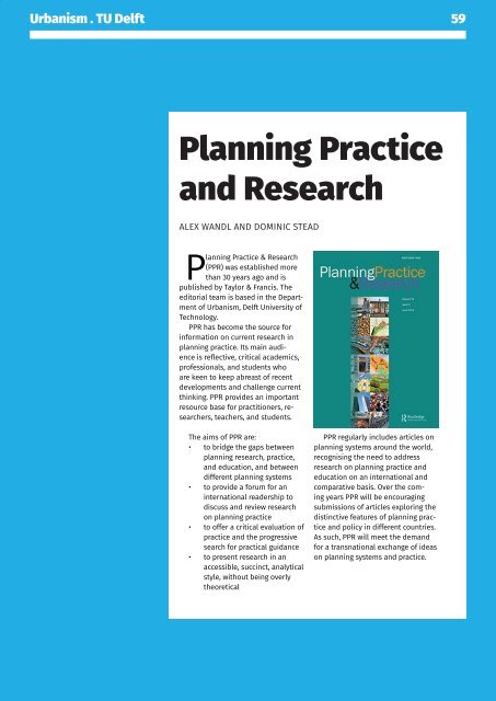 *Celebrating Spatial Planning at TU Delft: 2008-2019. Edited by Stead, Bracken, Rooij & Rocco