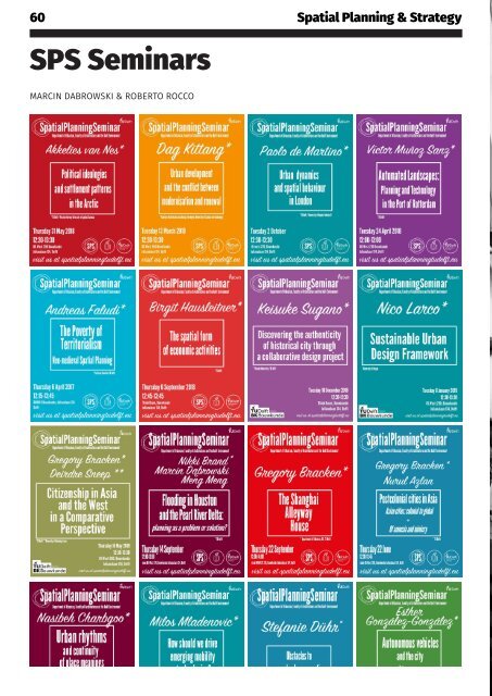 *Celebrating Spatial Planning at TU Delft: 2008-2019. Edited by Stead, Bracken, Rooij & Rocco