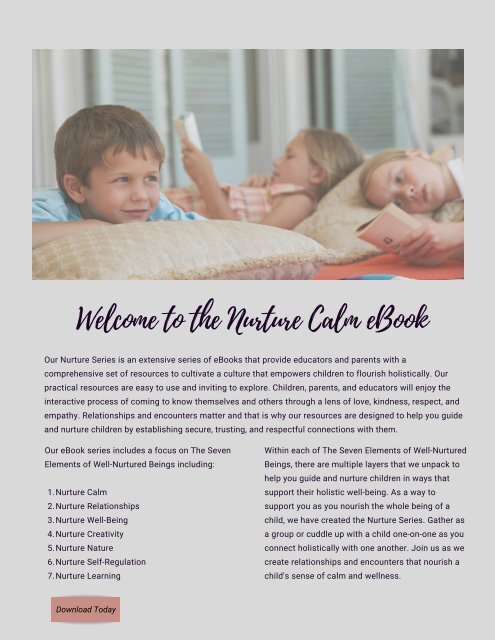The Seven Pillars Of Well-Nurtured Children Free eBook
