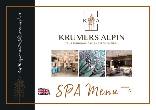 SPA Menü Krumers ALPIN | ENGLISCH