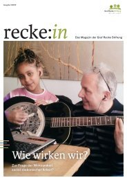 recke:in - Das Magazin der Graf Recke Stiftung Ausgabe 3/2013