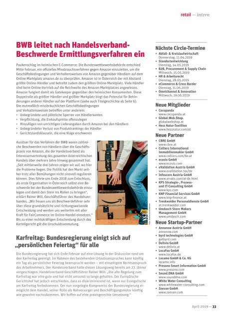 Handelsverband Journal RETAIL 1/2019