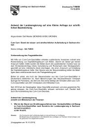 KA 7/5058 Cum Cum: Stand der steuer- und strafrechtlichen Aufarbeitung in Sachsen-Anhalt