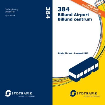 Køreplan ~ GRATIS BUS 384 i Billund og gyldig fra 27 Juni til 9 august 2015 | SYDTRAFIK