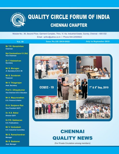 QCFI news letter  Julyl - Sep 2019.